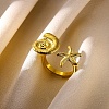 304 Stainless Steel Open Cuff Ring for Women LS-RJEW-Z088-02G-03-1