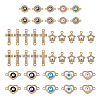 40Pcs 20 Styles Evil Eye Zinc Alloy Enamel Connector Charms ENAM-TA0001-37-2