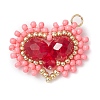 Glass Seed Beaded Pendants PALLOY-MZ00388-02-1