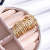 Rack Plating Brass Micro Pave Clear Cubic Zirconia Stud Earrings for Women EJEW-C125-27G-1