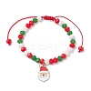 Christmas Theme Alloy Enamel Charm Bracelets BJEW-JB12411-3