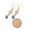 Crystal Rhinestone Dangle Earrings with Enamel Evil Eye EJEW-JE05012-05-4