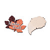 12Pcs UV Single Face Printed Wood Pendant Decorations WOOD-N020-36-3