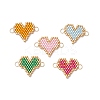 MIYUKI Delica Glass Seed Beaded Heart Links PALLOY-MZ00702-02-1