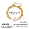 Elegant Flat Round Elegant Baroque Pearl Bead Link Bracelets SX2805-2-3
