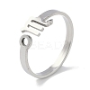Non-Tarnish Constellations 304 Stainless Steel Open Cuff Ring for Women RJEW-L122-001P-04-1