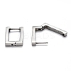 Tarnish Resistant 304 Stainless Steel Rectangle Huggie Hoop Earrings STAS-H156-10A-P-3