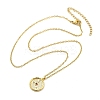 304 Stainless Steel Cubic Zirconia Constellation Flat Round Pendants LS-STAS-S145-01J-1