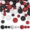 90Pcs 9 Style Resin Rhinestone Graduated Beads RESI-AR0001-41-1