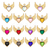 30Pcs 15 Colors Alloy Rhinestone Pendants FIND-GA0003-29-1