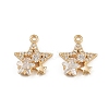Brass Micro Pave Cubic Zirconia Pendants KK-K407-07G-1