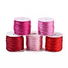   5 rolls 5 colors Nylon Rattail Satin Cord NWIR-PH0002-09B-02-1