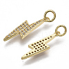 Brass Micro Pave Cubic Zirconia Pendants KK-N227-11G-1