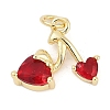 Brass Micro Pave Clear Cubic Zirconia Charms KK-G522-40G-03-1