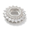 Rack Plating Brass Micro Pave Clear Cubic Zirconia Cabochon Connector Setttings KK-L224-027P-01-2