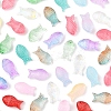 50Pcs Transparent Spray Painted Glass Beads GLAA-FS0002-06G-11