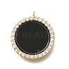 Brass Micro Pave Cubic Zirconia and Acrylic Charms LS-KK-Q035-02G-1