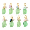 Leaf Acrylic & Flower Resin Pendant Decorations HJEW-JM02778-2