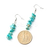 Synthetic Turquoise Chip Beads Dangle Earrings EJEW-JE04649-09-3