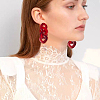 4 Pairs 4 Colors Horse Eye Acrylic Dangle Stud Earrings with Steel Iron Pins for Women EJEW-AN0004-11-6