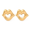 304 Stainless Steel Stud Earrings for Women LS-EJEW-F357-03G-01-2