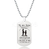 201 Stainless Steel To My Son Dog Tag Pendant Ball Chain Necklaces FS-WG527E6-09-1