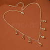 Alloy Topaz Rhinestone Teardrop Pendant Bib Necklaces FS-WG07C6E-01-3