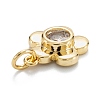 Brass Cubic Zirconia Charms KK-G399-06C-3