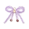 Glass Seed Beaded Bowknot with Heart Pendants PALLOY-MZ01162-03-1