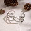 Hollow Out 304 Stainless Steel Cuff Bangles for Women AP7431-2-1