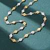 5.5MM 304 Stainless Steel Flower Link Chain Necklaces NJEW-P346-01A-3