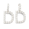Brass+Cubic Zirconia Pendants ZIRC-J039-18P-D-1