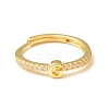 Clear Cubic Zirconia Initial Letter Adjustable Ring RJEW-C052-01G-G-2