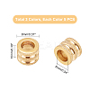 15Pcs 3 Colors Stainless Steel Textured Beads STAS-UN0021-01-4