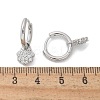 Brass Clear Cubic Zirconia Hoop Earrings EJEW-Q014-06P-3