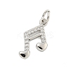 Brass Micro Pave Clear Cubic Zirconia Charms KK-U021-09P-1