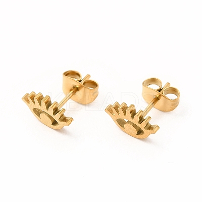 Halloween Eye 304 Stainless Steel Stud Earrings for Women LS-EJEW-B019-02G-1