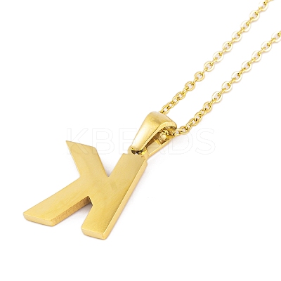 Ion Plating(IP) Initial Letter 304 Stainless Steel Pendant Necklaces NJEW-M199-01G-K-1