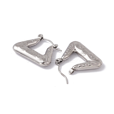 Non-Tarnish 304 Stainless Steel Trapezoid Hoop Earrings for Women EJEW-E199-15P-1