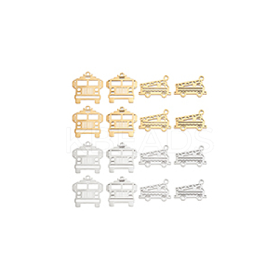 16Pcs 4 Styles 201 Stainless Steel Pendants STAS-UN0035-69-1