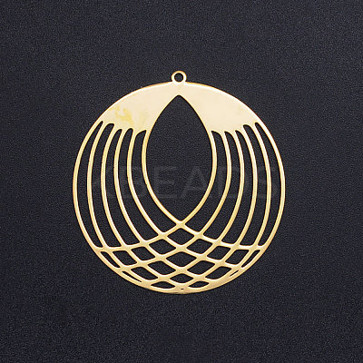 201 Stainless Steel Filigree Pendants STAS-S105-JN406-1