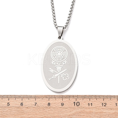 304 Stainless Steel Pendant Necklaces NJEW-B153-02C-P-1