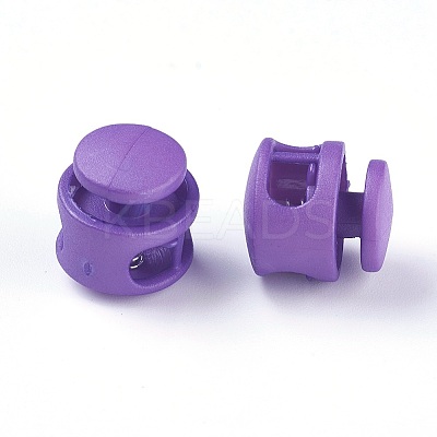 Plastic Spring Cord Locks X-FIND-WH0039-01F-1