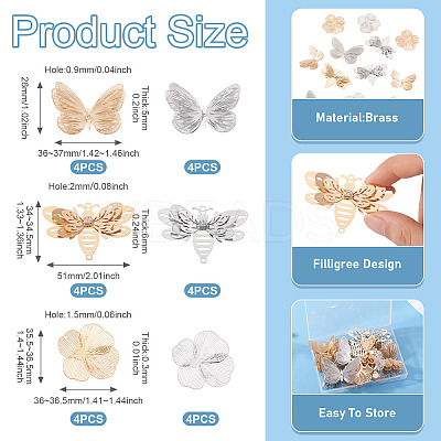 DIY Brass Pendant and Connector Charms Findings Kits DIY-TA0013-46-1
