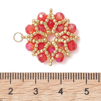 AB Color Plated Glass Pendants PALLOY-MZ01314-04-1