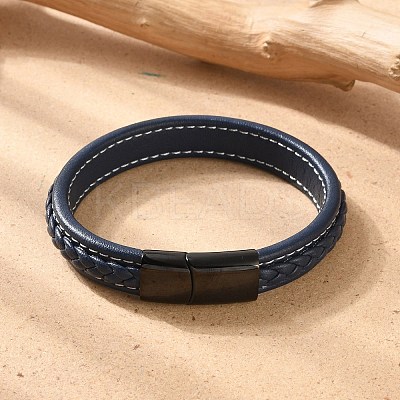 Braided Leather Cord Bracelets BJEW-H561-10-1