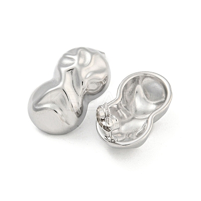 Non-Tarnish Peanut 304 Stainless Steel Ear Studs EJEW-L290-032P-1