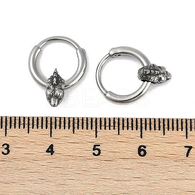 Dinosaur Head 316 Surgical Stainless Steel Hoop Earrings EJEW-G416-23AS-1