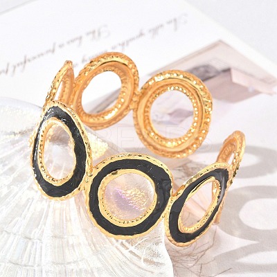 304 Stainless Steel Enamel Cuff Bangles for Women SA-CBAFD7D-03G-1