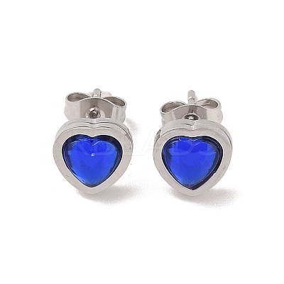 3 Pairs 3 Colors 304 Stainless Steel Heart Stud Earrings for Women EJEW-K279-07P-02-1